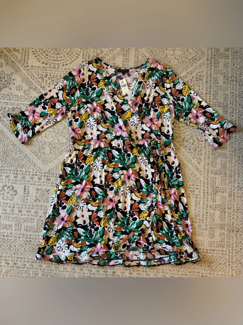 NWT Lane Bryant Floral Faux Wrap Dress Tie Waist Sz 22/24 - Picture 11 of 14